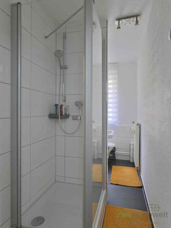 verglaste Dusche im Bad