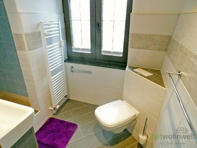 Bad mit Dusche und Handtuchheizkörper