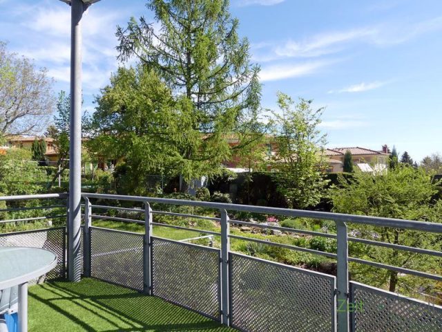 Balkonblick zum Garten